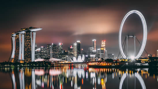 Vista panorámica de Singapur