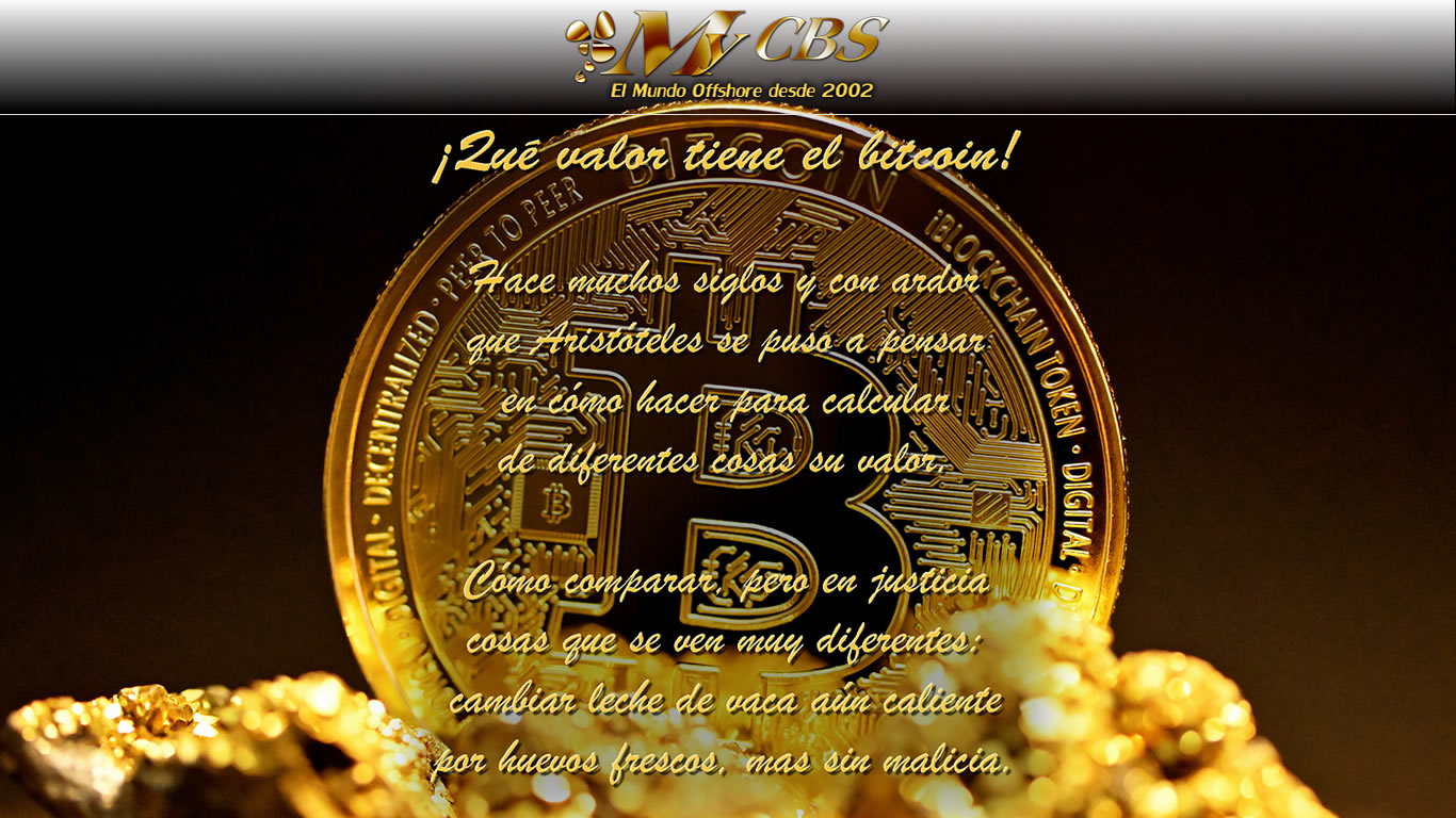 Imagen con los dos primeros versos del poema 'Una intro al bitcoin (poema)' sobre una moneda física que representa al bitcoin y pedazos de oro