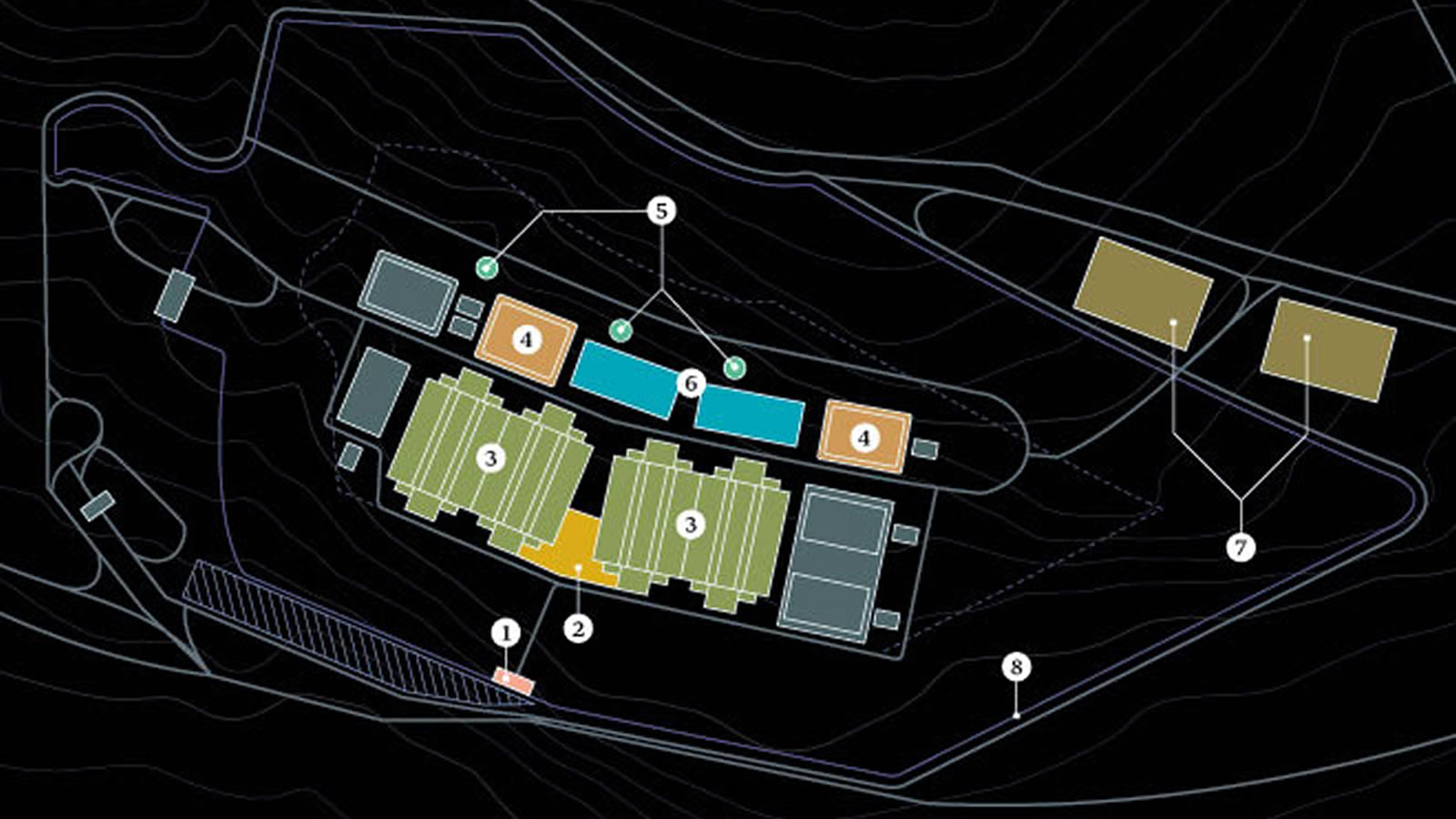 Imagen que muestra la distribución de edificios del Centro de Datos de Utah