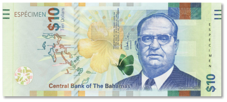 Billete de 10 dólares bahameños