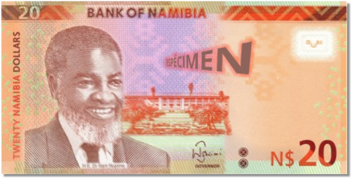 Billete de 20 dólares namibios