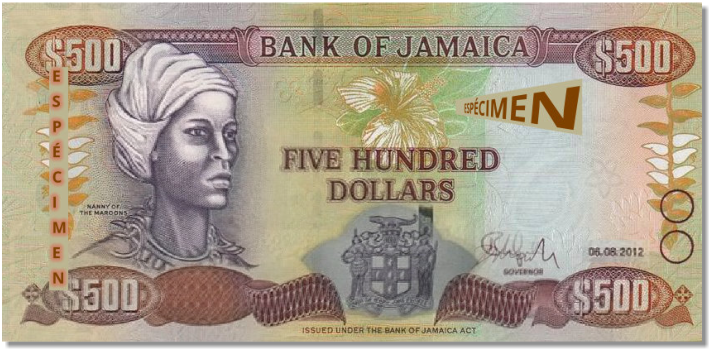 Billete de 500 dólares jamaiquinos