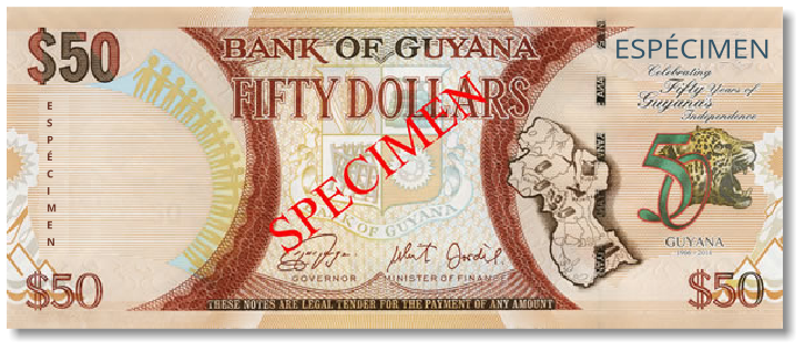 Billete de 5 dólares guyaneses