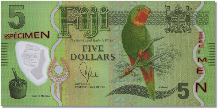 Billete de 5 dólares fiyianos