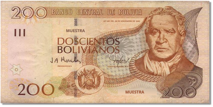Billete de 200 bolivianos