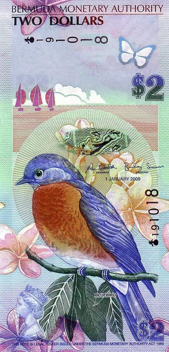 Billete de dos dólares bermudeños