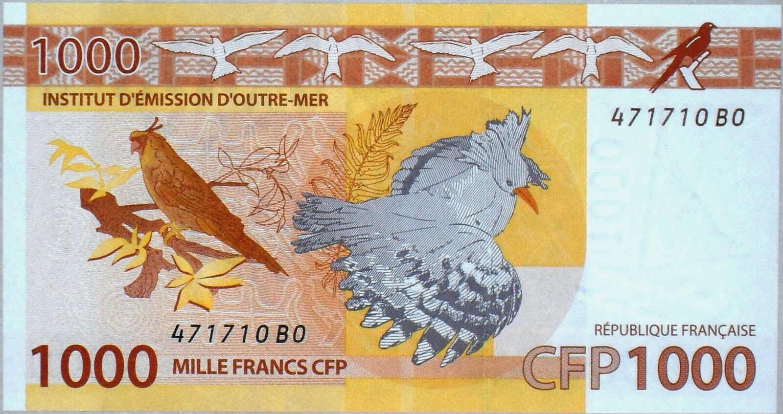 Billete de 1,000 francos CFP