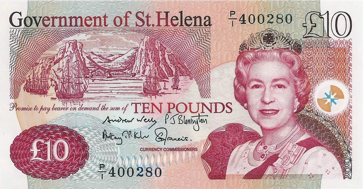 Billete de 10 libras de Santa Helena